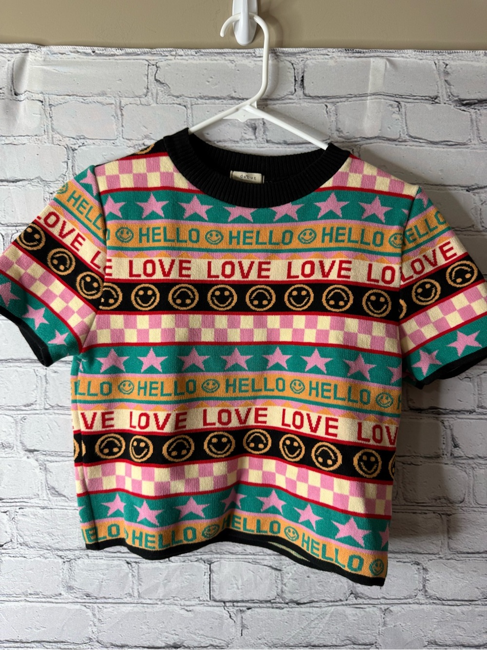 Debut colorful cropped short sleeve sweater - Picture 3 of 6